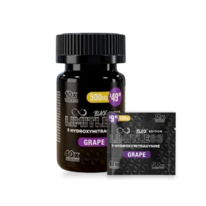 limitless black edition 7 hydroxymitragynine chewable tablets grape 50mg set 51887