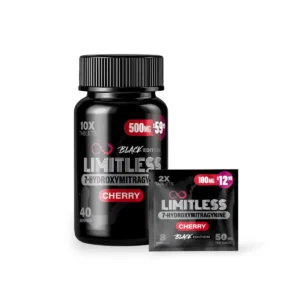 limitless black edition 7 hydroxymitragynine tablets cherry 50mg per tablet set 15530 (1)