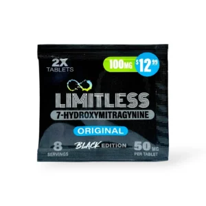 limitless black edition 7 hydroxymitragynine tablets original 50mg per tablet 2ct 45243