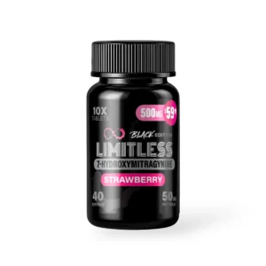 limitless black edition 7 hydroxymitragynine tablets strawberry 50mg per tablet 10ct 05863