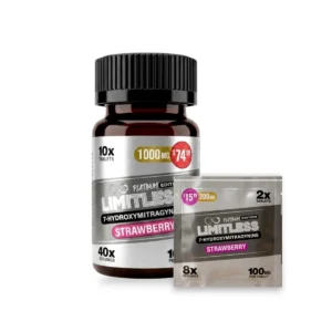 limitless platinum 7 hydroxymitragynine strawberry tablets 100mg set 02700